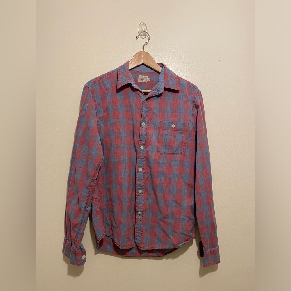 Faherty Men's Plaid Button Down Shirts - Blue, Red, White. Size M . Set - Picture 6 of 12
